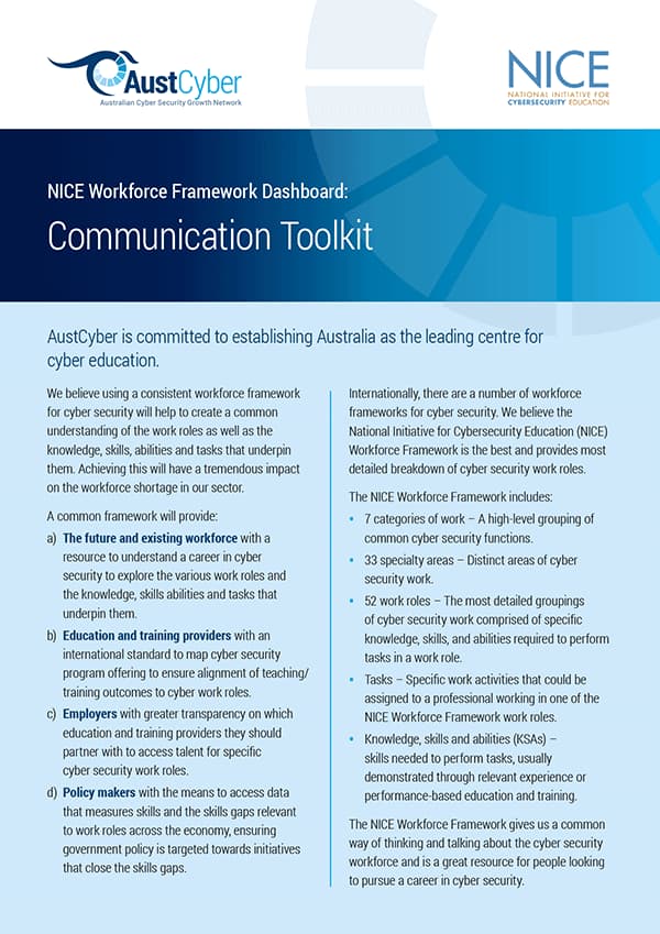 NICE Work Force Framework Comm Toolkit