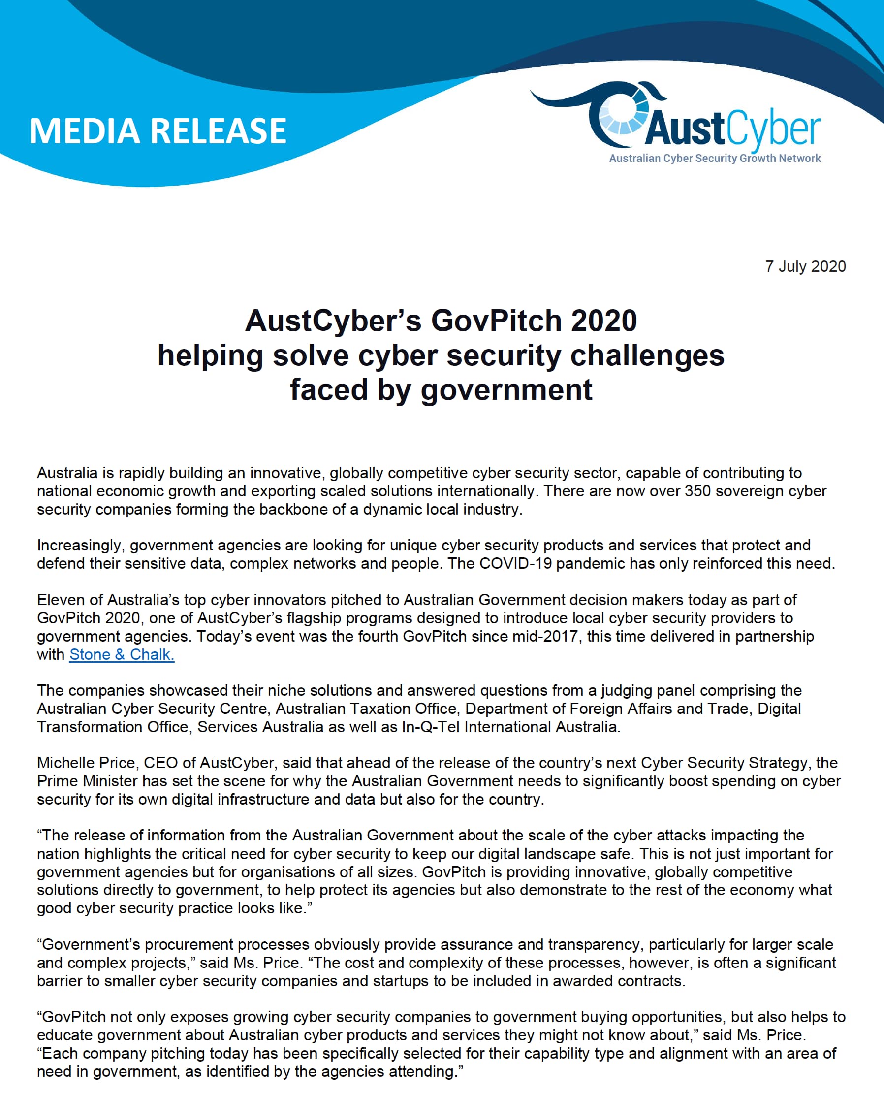 AustCyber's GovPitch 2020 helping solve cyber security challenges faced by government