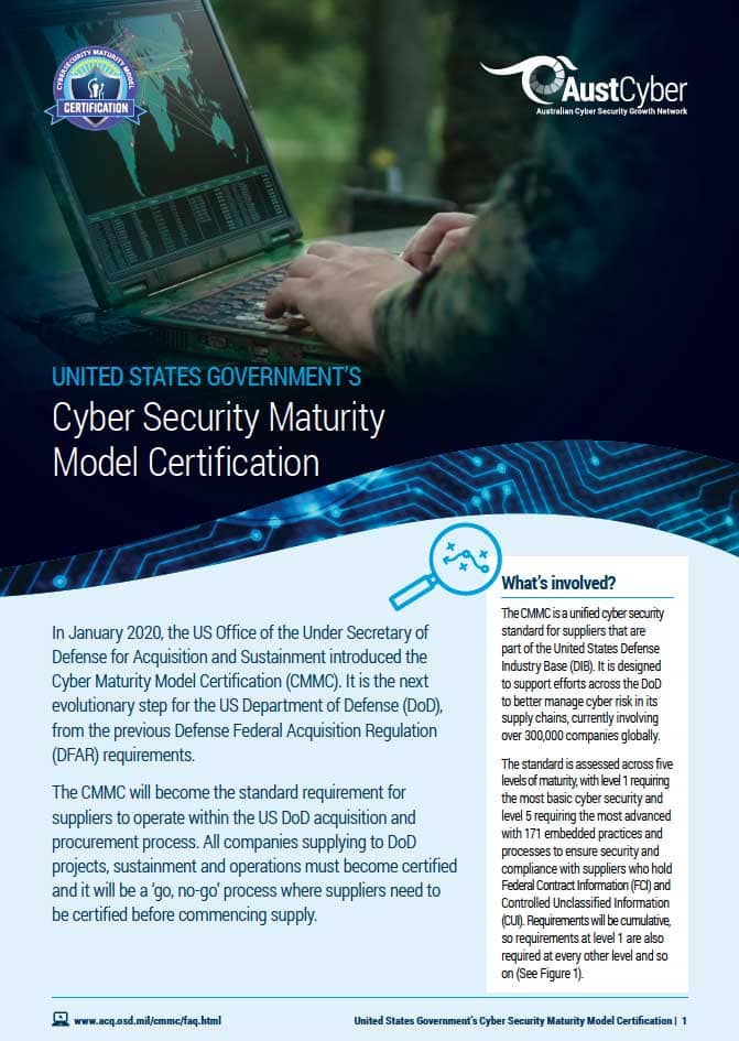 United States Government's Cyber Security Maturity Model Certification