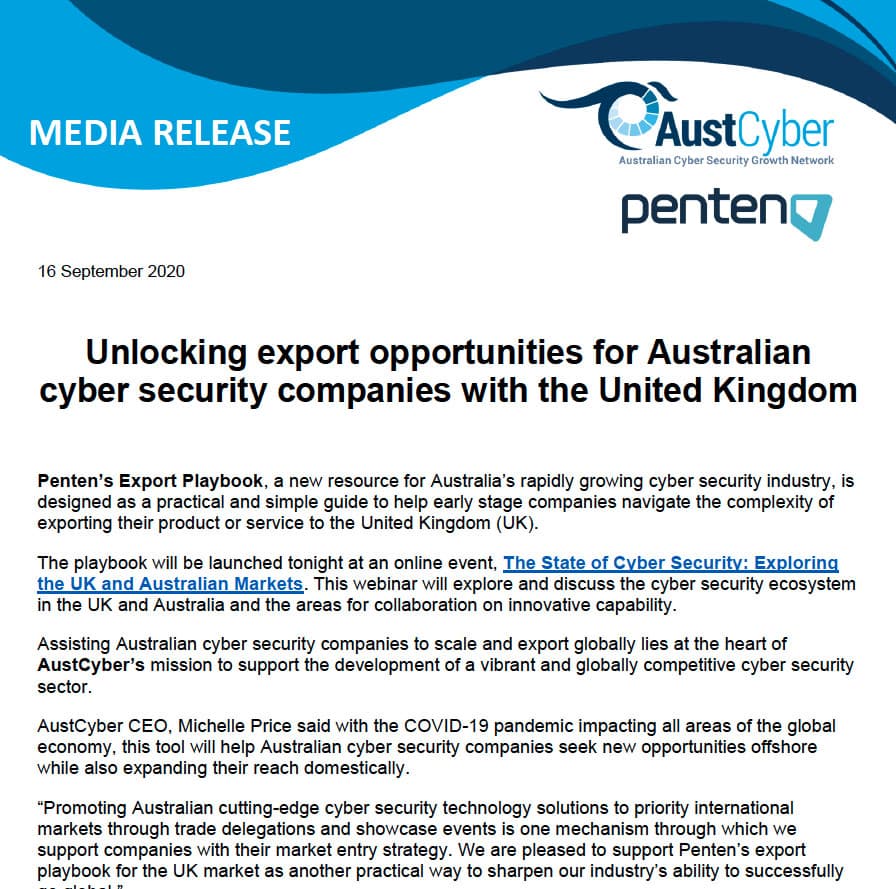 Unlocking export opportunities for Australian cyber security companies with the United Kingdom