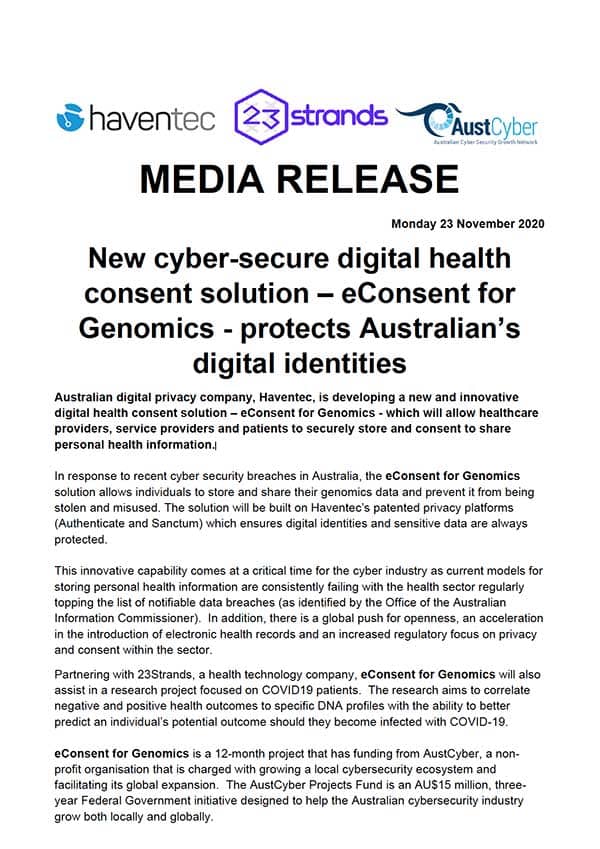 New cyber-secure digital health consent solution