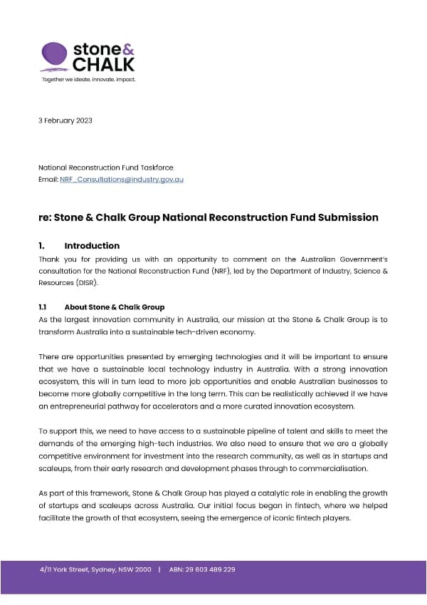 3 Feb 2023 - National Reconstruction Fund document