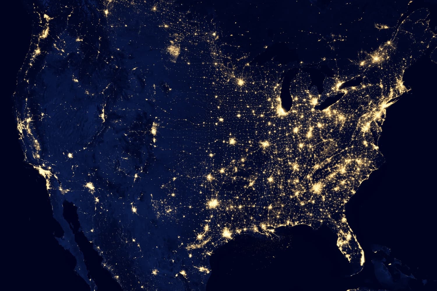 map of the US from space